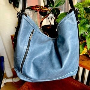 Large Denim Blue Boho Bag